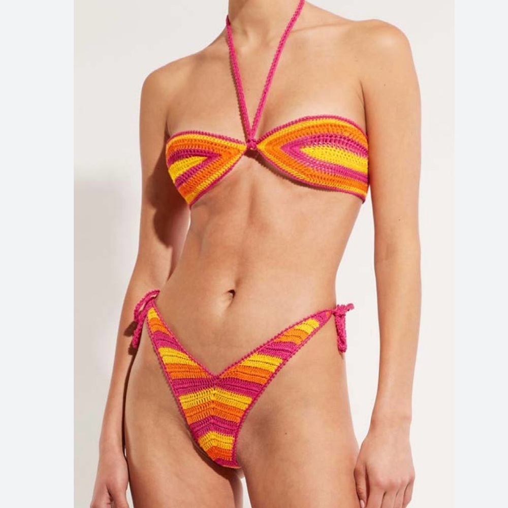 NWT SOLID & STRIPED CROCHET BIKINI